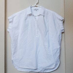 Madewell Half Button White Cotton Shirt.  Size Small